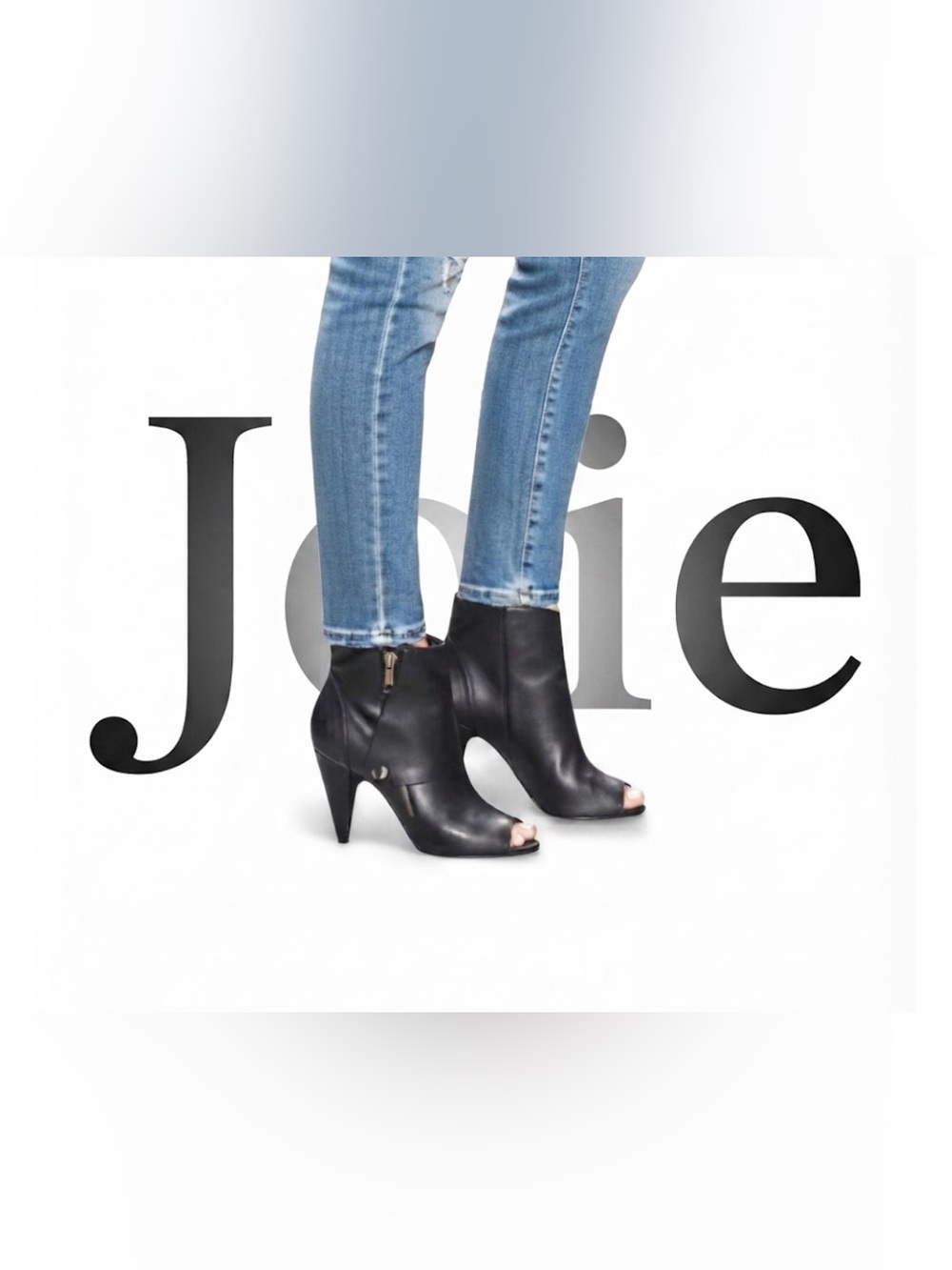 Authentic Joie black leather open toe ankle boots sz 7 Euro 37